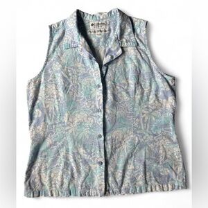 Columbia‎ Pastel Tropical Patterned Sleeveless Shirt